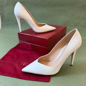 Tamara Mellon Vamp 105 Classic White Nappa Leather Heels 42 fits like 11
